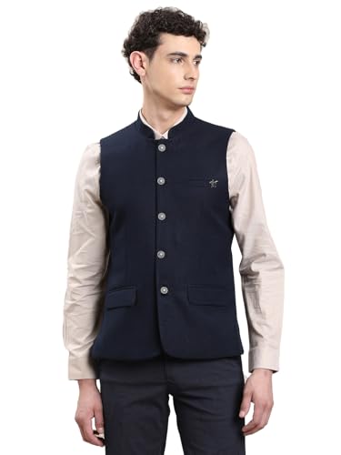 Veste jacquard en polyviscose bleu pour homme en taille 38