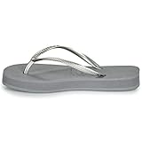 Material de la suela: Caucho Havaianas Slim Flatform, Chanclas, para Mujer, Gris Acero, 37/38 EU