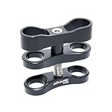 1'' Standard Ball Clamp Mount,360°Clip Adapter Bracket for Underwater Diving Light Arm Tray System Photography Diving Camera Action Camera Flashlight Arms System (SC02-B)