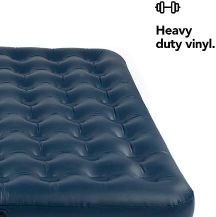 FiNeWaY Queen Size Inflatable Flocked Air Bed With 2 Pillows & Hand Pump  Guest Sleepover Camping Indoor Outdoor Mattress Airbed