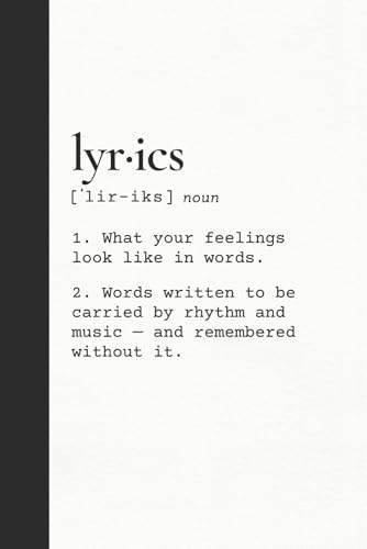 Lyrics Notebook: Songwriting Journal for Lyrics | Definition Edition