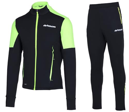 Airtracks Herren Winter Laufset Pro Team Thermo Laufhose Lang Laufshirt...