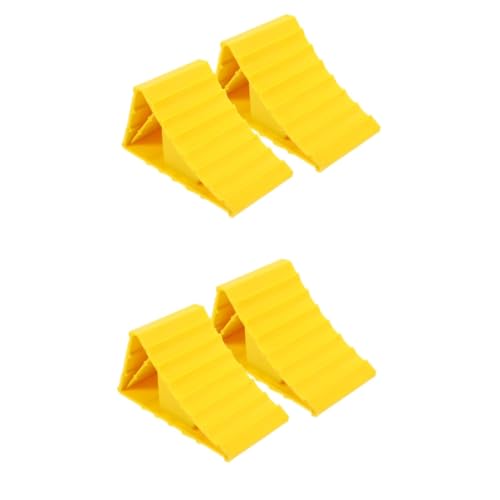 MAGICLULU 2 Series Calzo De Rueda Amarillo Pesado Accesorios Transportación Cámping Deber Calzos De Ruedas para Remolques De Viaje Calzos para Autocaravana Bloques De Remolque Abs 2 Piezas*2