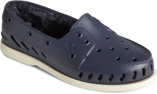 Sperry Authentic Original Float Cozy for Men - Anti-Slip Breathable Water Shoes made from Fully EVA Materials, Rubber Outsoles, and Textured Footbeds and Faux Fur Lining, Navy, 11 M | Image 1