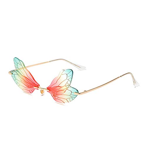 Image of ENTHYI Dragonfly Wing Shape Sunglasses for Women /Men Frameless Irregular Glasses Shades Party Sun Glasses