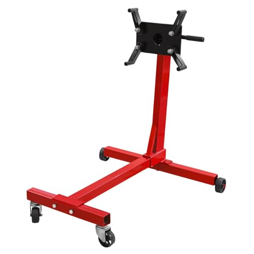 Big RED 1000 lb Capacity Heavy-Duty Steel Engine Stand with 360-Degree Rotating Head, Red