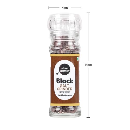 Image of Urban Platter Black Rock Salt Grinder, 100g (Sendha Namak | Easy to Grind | Free from Micro-Plastics | Pure & Natural | Rich in Natural Minerals)