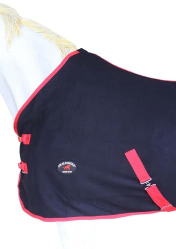 Image of Challenger Horse Sheet Polar Fleece Cooler Exercise Blanket Wicks Moisture Red 4352