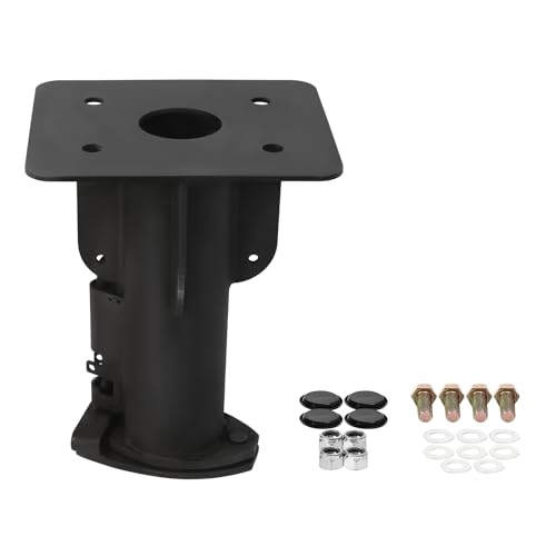 Adjustable Cushioned 5th Wheel to Gooseneck Adapter 15" Fifth Wheel Hitch 2-5/16" Ball Pocket for RV Camper Trailer Fifth Wheel to Gooseneck Coupler Towing Adapter (15")