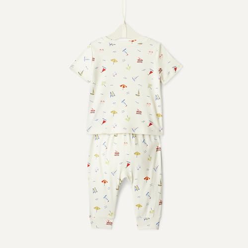 Amazon Essentials X Sofia Grainge Baby Boys' Unisex Baby Pant & Top Set, Ivory Beach, 24 Months - image 6