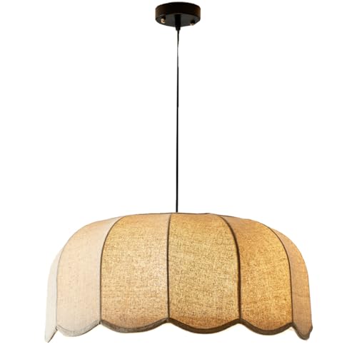 Lustre suspension boho CFWSHJ avec abat-jour tambour à fleurs pour îlot de cuisine