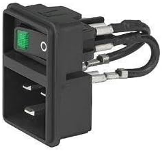 AC Power Entry Modules 20A 2-P SW GRN ILLUM