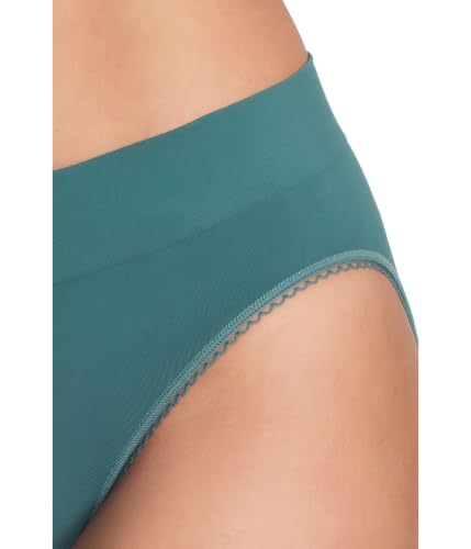Image of Wacoal Women's Feeling Flexible Seamless Full Coverage Hi-Cut Brief Panty, 871332, Silver Pine, XX-Large
