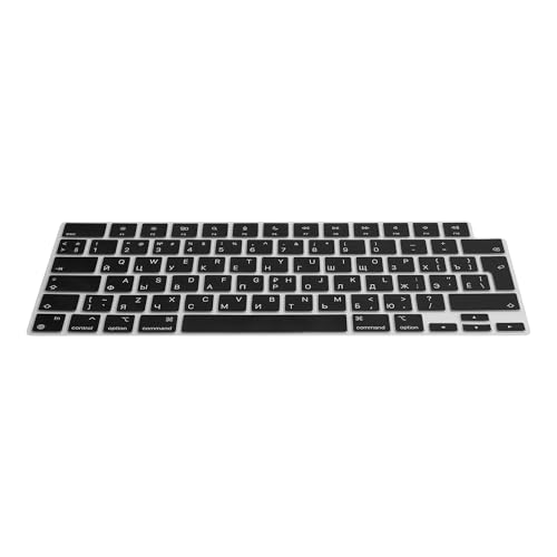 kwmobile Protezione Tastiera Russa Compatibile con Apple MacBook Air 13 M4 2025 A3240 - Cover Tastiera Russo QWERTY - Copertina Silicone Nero
