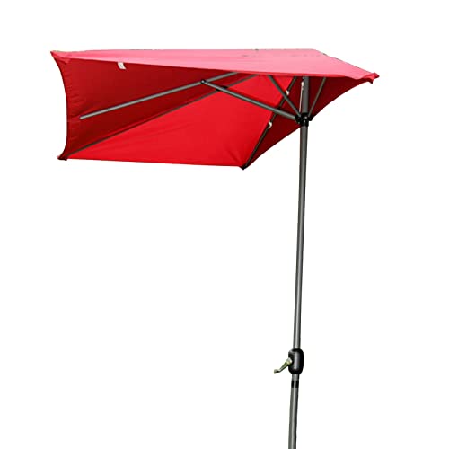 Parasol de balcon demi-rectangulaire CLSDRZC avec manivelle et auvent étanche
