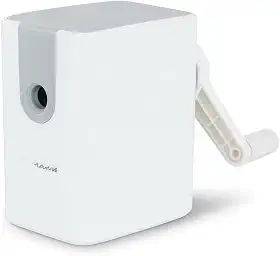 Apontador com Manivela Manual de Mesa Depósito Grande para Escritório Escola e Casa Professores Alunos Alta Precisão e Durabilidade Branco