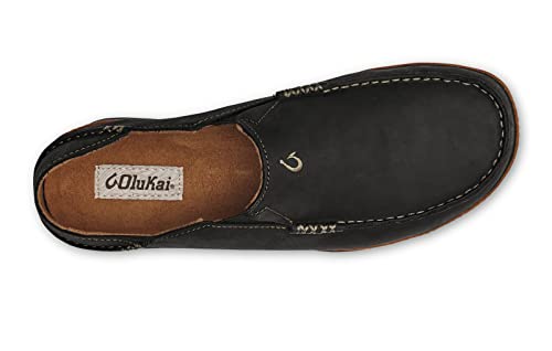 Image of OLUKAI Moloa Men's Premium Leather Shoes, Easy Slip On & Off Design, Casual & Versatile Loafer, Drop-in Heel & Enhanced Traction