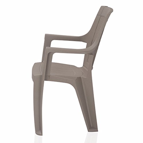 Image of Nilkamal ROSA Plastic Mid Back with Arm Chair | Chairs for Home| Dining Room| Bedroom| Kitchen| Living Room| Office - Outdoor - Garden | Dust Free |100% Polypropylene Stackable Chairs | Set of 2