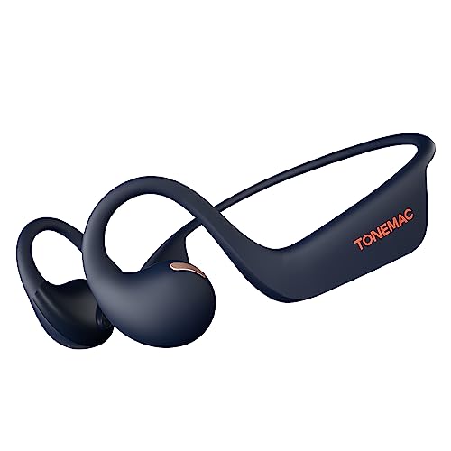 TONEMAC Q5 Open Ear Kopfhörer Bluetooth, Bluetooth 5.3 Kabellos Sport Kopfhörer,16,2 mm Treiber, 16 Stunden Spielzeit,mit Ohrbügel,Sportkopfhörer mit Mikrofon zum Laufen/Radfahren/Wandern,Blau, TMQ5B