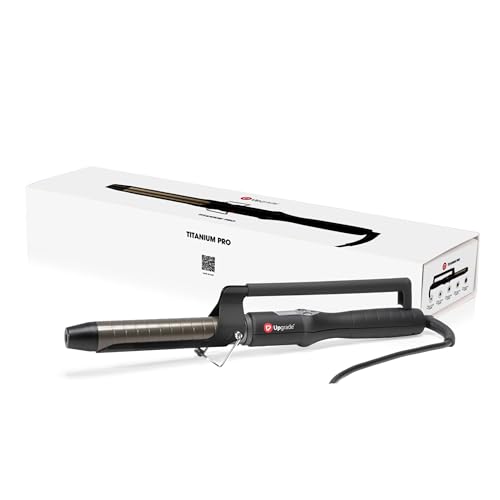 Upgrade - Ferro Arricciacapelli TitaniumPro - Misura: 26mm - Ferro Arricciacapelli Professionale - Con Pinza e Barra in Titanio - Estremamente Performante