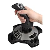 【TAYTHI】ジョイスティック、USBゲーミングコントローラー、フライトスティックシミュレーションゲーム用PCジョイスティック、リアルな振動フィードバックとスロットル、しっかりとした滑らかな感触 (ブラック)