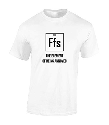 Crown Designs FFS The Element Funny Rude Humor Premium Quality Regular Fit T-Shirt Top for Men and Teens - White / 4XL