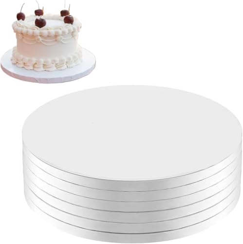 #VerdientProvisionen<br>6 Stück 20cmx12mm Cakeboard Runde Tortenunterlage Wiederverwendbare,Tortenplatte Pappe für Hochzeit Geburtstag Party