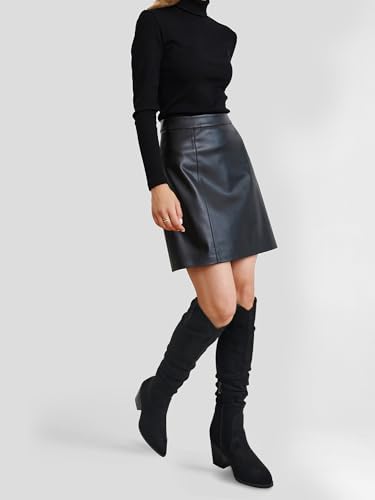 Women's Knee High Slouchy Boots Flat Tall Boots for Women Pull On Fall Boots with Side Zipper4