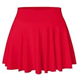 YOAKAKU Pleated Tennis Skater Skirts for Women with Pocket Shorts Flowy Golf Athletic Skort Sports Mini Skirt Red