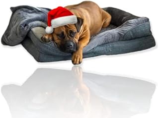 Purple Reef ® Orthopedic Dog Beds - Luxury washable dog sofa bed for a calming night's sleep (XL) with blanket