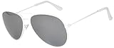 OWL White Aviator Style Sunglasses Metal Frame Mirror Lens UV400 Mens & Womens Sunglasses