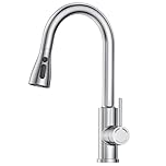 SREWOHS PRO Kitchen Tap, Kitchen Sink Mixer Taps with Pull Out Spray Head, 360°Swivel Spout, 4 Modes, Single Handle Stainless Steel Pull Down Bar Faucet for Single Hole Sink,No Plumber,Nickel