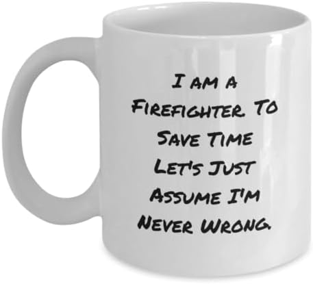 Firefighter Keepsake White Coffee Mug for Him Birthday Gift Ceramic 11oz image 4