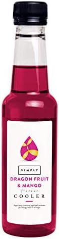 Simply Dragon Fruit & Mango Cooler, Vegan & Gluten Free Beverage Syrup for Cocktails & Mocktails (250ml Pack of 1)