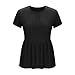 Womens Ribbed Maternity Tunic Shirts, Short Sleeve Round Neck Cable Knit Pregnancy Sweater Hide Belly Pregnant Mama Clothes Vestido para Embarazada Black S