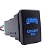 LED Light Bar Push Button Switch with Connector Wire Blue Backlit On/Off Kit for Toyota Tundra Tacoma 4Runner