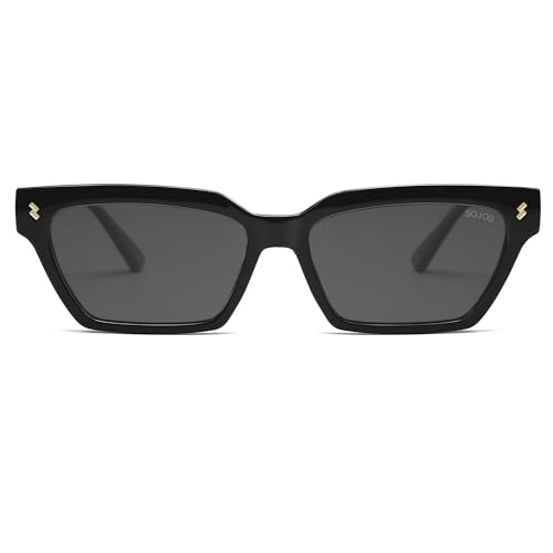 SOJOS Trendy Polarized Sunglasses Womens Men Retro Vintage 90s Cute Cat Eye Narrow Sun Glasses SJ23812