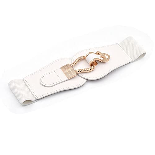 gofidin Stretch Design Dress Belts for Women, White Waistband Elastic Band Belt, Fashion PU Leather Wide Large Size Belt, Fashion Girdle Ladies Cummerbands2