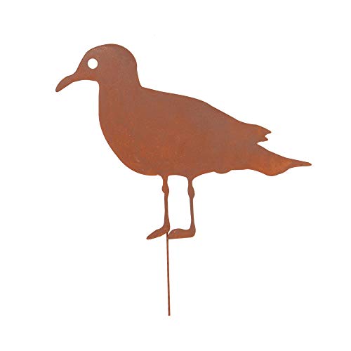UNUS Gartendeko Gartenstecker aus Edelrost Metall Möwe für Garten...