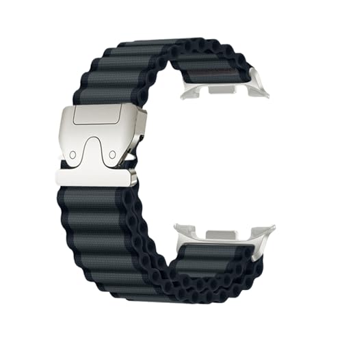 [PLYYQZM] �i�C�����u���X���b�g,�ɍ��� Sam su ng Galaxy Watch 8 40MM 44MM�������o���h,�ɍ��� Sam su ng Galaxy 8Classic 46mm�����R�l�N�^�X�g���b�v�ɓK�p(Dark Grey-Sil