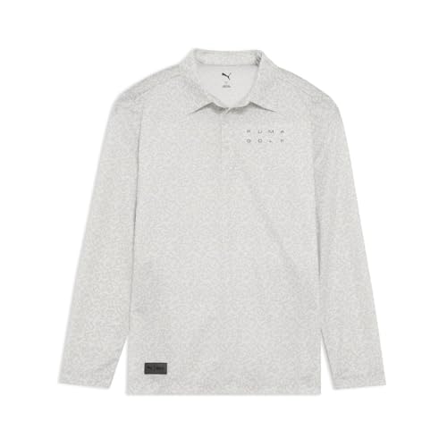 PUMA グレー 長袖ポロシャツ Mサイズ PUMA プーマ 長袖ポロシャツ グレー×黒 袖切替 メンズ XL ゴルフ
