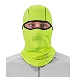 Ergodyne N-Ferno 6823 Balaclava Ski Mask, Wind-Resistant Face Mask, Hinged Design to Wear as Neck Gaiter, High Visibility Lime