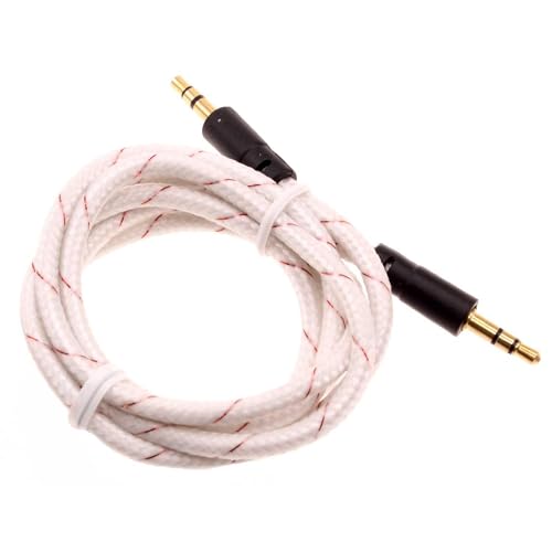 Cable Auxiliar 3.5mm Blanca Trenzado 1m Compatible Nokia miniatura 1