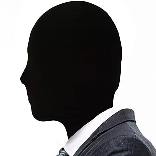 Halloween Costume Full Face Mask Faceless Mask Mardi Gras Masquerade Mask Skin Masks Halloween Spandex Hood Mask Elastic Black Breathable Blindfold Festival Party Cosplay Costume Hood Headgear 2PCS - Image 3