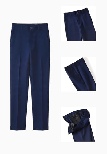 Image of DHTS Boys Dress Pants (Size 2-20 Years) Slim Fit Uniform Pants for Toddler & Teens