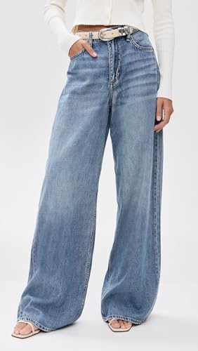 rag & bone Women's Featherweight Sofie High-Rise Full Length Wide Jeans2