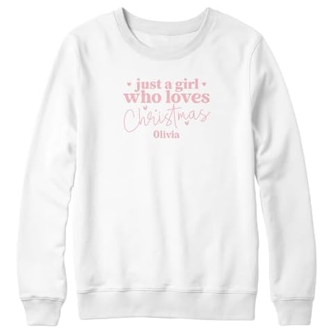 Personalised Just A Girl Who Loves Christmas Sweatshirt Cover