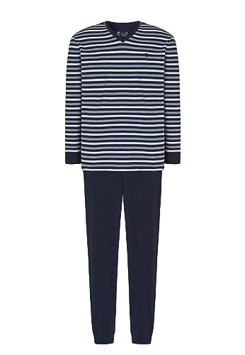 El Búho Nocturno Pijama Hombre Largo Otoño - Punto 100% Algodón o Mezcla - Conjunto Pantalón Manga Larga Rayas Ropa Dormir Verano Entretiempo Tallas Grandes, 97% Alg., 3% Pol., Gris 5307, XL