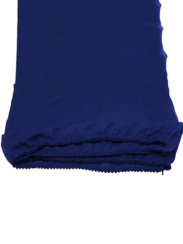Image of Miraan Solid Pure Cotton Dupatta with Pom Pom Border, 2.25 meters length (DUPCOTTON)