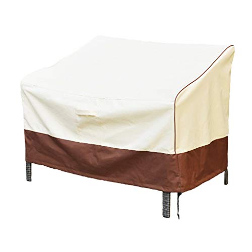 Jucaiyuan Jcy 2 Seat Garden Bench Cover, Waterproof And Breathable 600D Oxford Outdoor Bench Cover (Color : Beige, Size : 79x81x191cm)